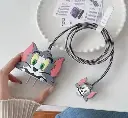 3D Cartoon Tom Design Charger Cover for iPhone 18W-20W USB-C Power Adapter