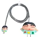 Charger Cover for iPhone 18W-20W, Cute 3D Cartoon Design, Stylish Spiral Cable Protector